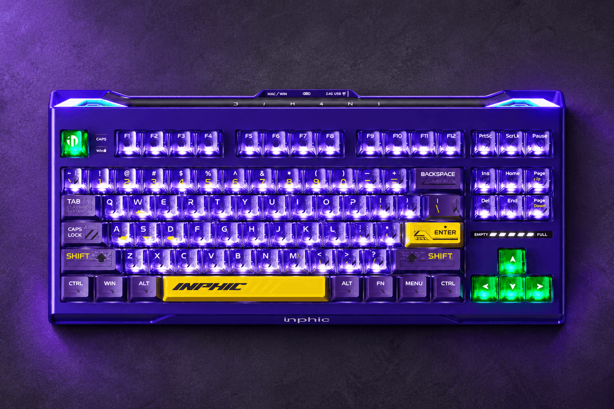 INPHIC-K87PRO-transparent-keycap-wireless-keyboard