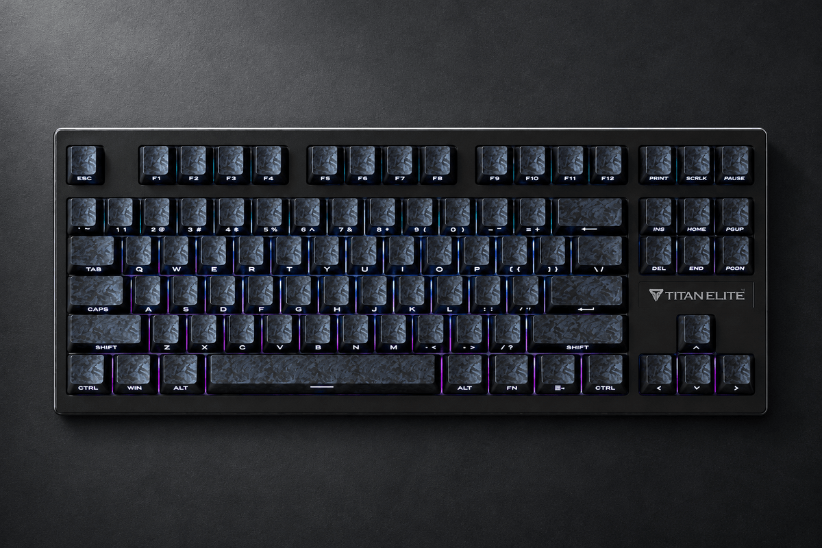 TITANELITE-T87-carbon-fiber-keycap-keyboard